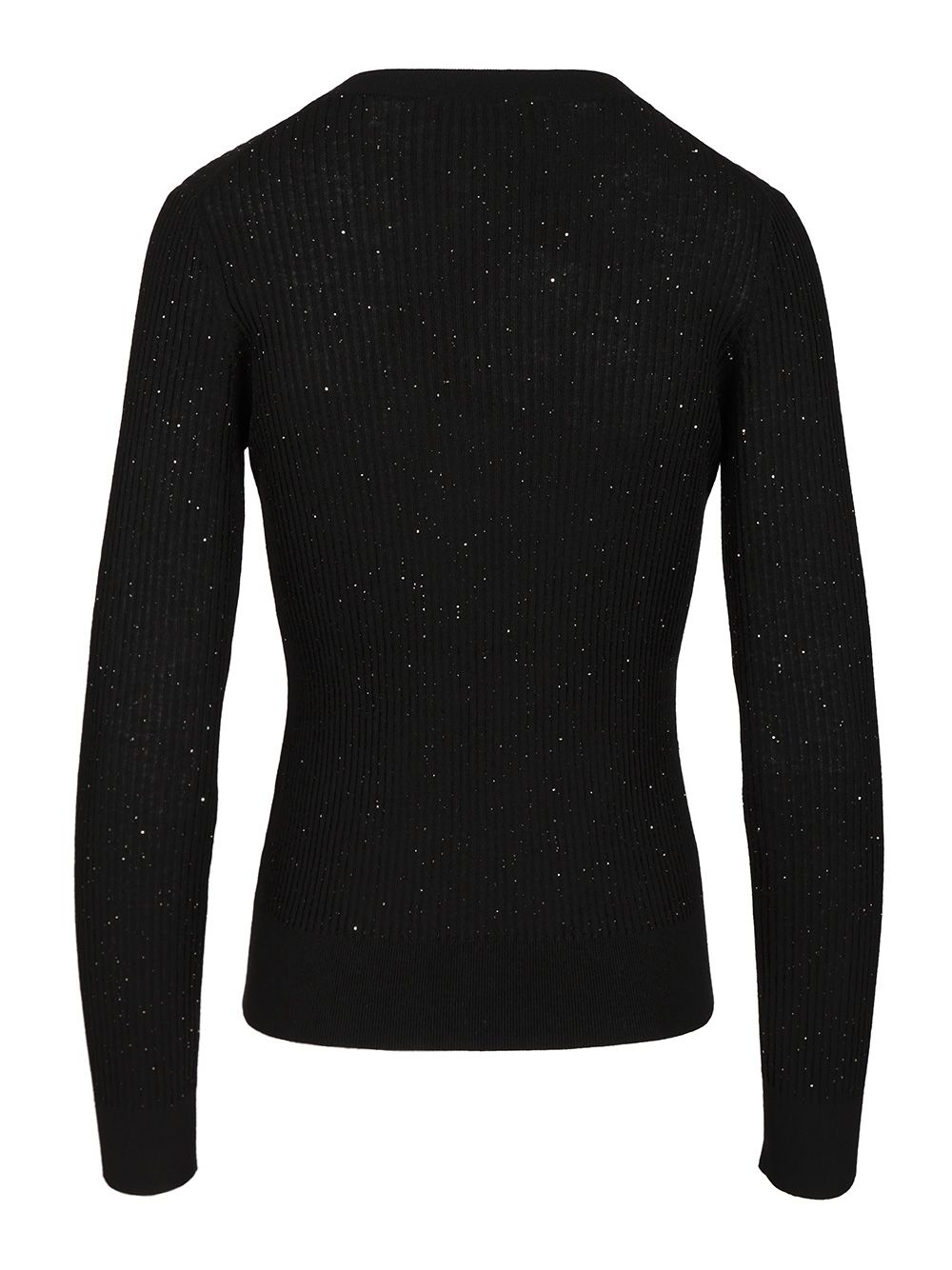 Max Mara Studio Wool And Silk Sequin Sweater Knitwear - Black | e175da17fd06f69dca52414c36779fc268b3ccb7