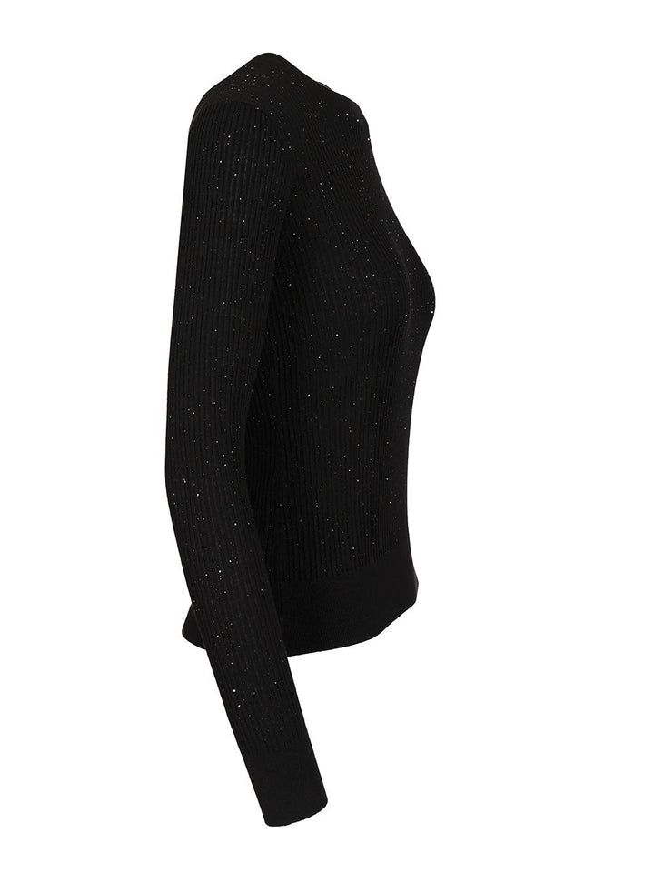 Max Mara Studio Wool And Silk Sequin Sweater Knitwear - Black | dfd8de787966559dd52b73da55529d6b01ec33b6