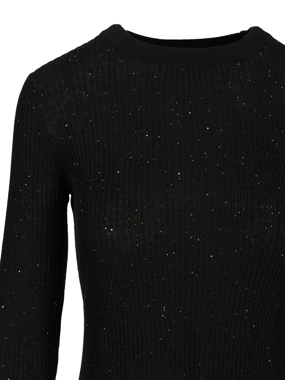 Max Mara Studio Wool And Silk Sequin Sweater Knitwear - Black | ab42c72a43d8d8ca95f2eaf7dce25da393956e03