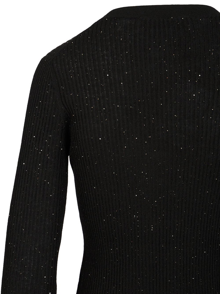 Max Mara Studio Wool And Silk Sequin Sweater Knitwear - Black | d646541bfc7027c558948d6f7f5b74dbfa2b38ad