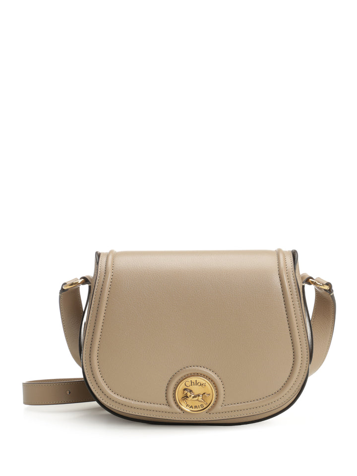 Chloe' Horse Medal Crossbody Bags - Beige | 9aa3d2b244cbe4c84f6be309e74e86fe3406db78