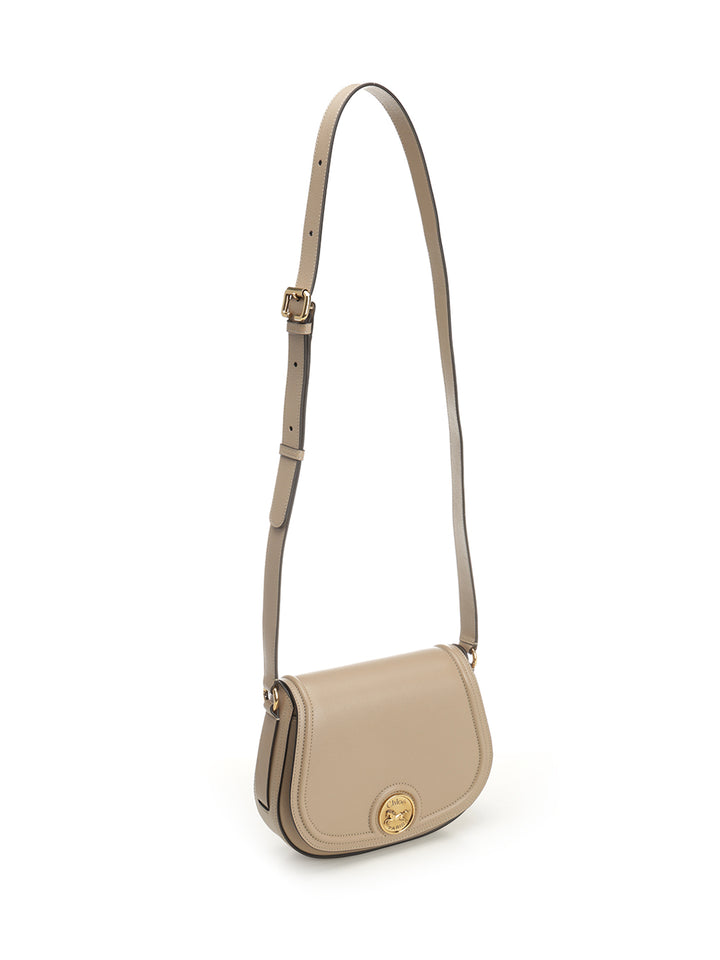 Chloe' Horse Medal Crossbody Bags - Beige | 556c3d1b870468b097a446ee7113c0c5931eab0a