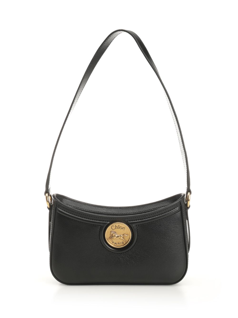 Chloe' Horse Medal Shoulder Bags - Black | 233d816006e96795ce1de0784d9ebc754b544085