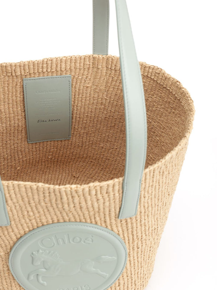 Chloe' Horse Medal Shoulder Bags - Beige | 8903443ede8ecca481bebec85006facbd6eb442c