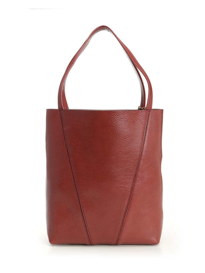 Chloe' Chloé Spin Large Hammered Leather Tote Bag Handbags - Brown | 6ca1be1dfb6e1c01811d679125c19a50d19a145c