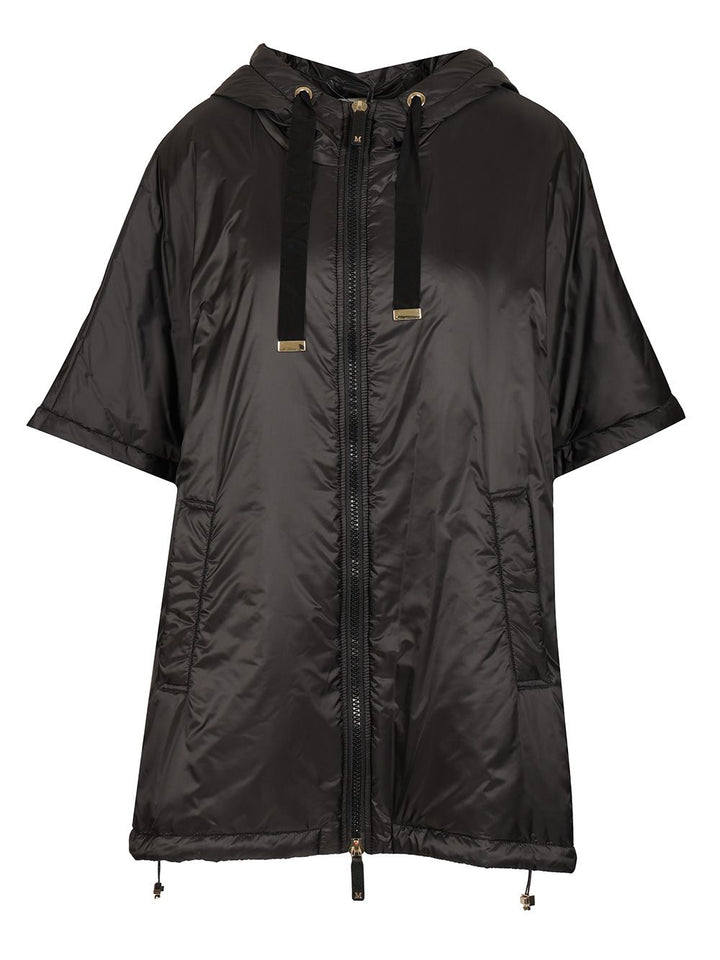 Max Mara The Cube Padded Cape With Hood Coats - Black | 7c0394ceeed605b399ac24728f05b65475eeb82a
