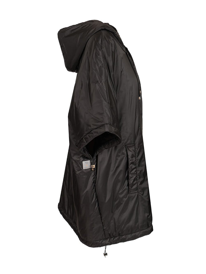 Max Mara The Cube Padded Cape With Hood Coats - Black | c1e9dc8cd87ea2f287b5fcbedf456777c9182b7d
