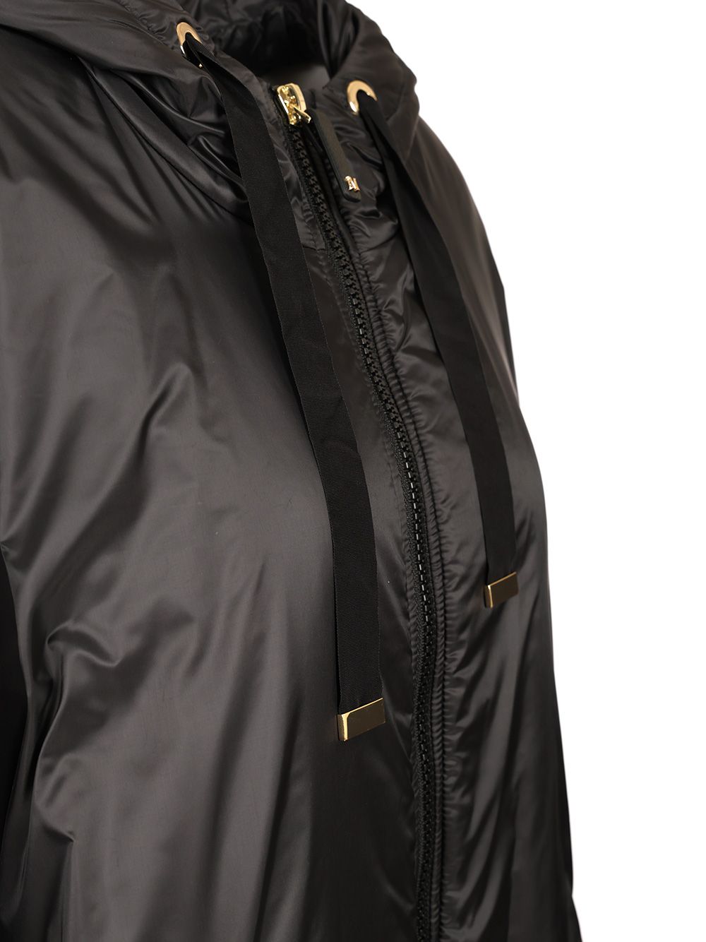 Max Mara The Cube Padded Cape With Hood Coats - Black | 033caef2fb632d46d8a678f5d16369760d7b0d64