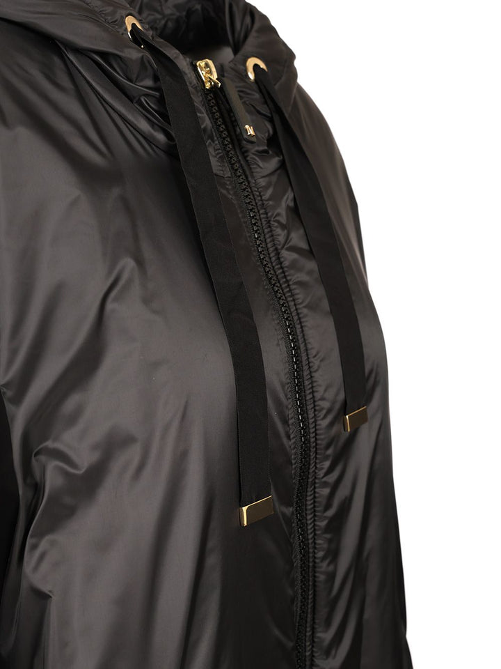 Max Mara The Cube Padded Cape With Hood Coats - Black | 033caef2fb632d46d8a678f5d16369760d7b0d64