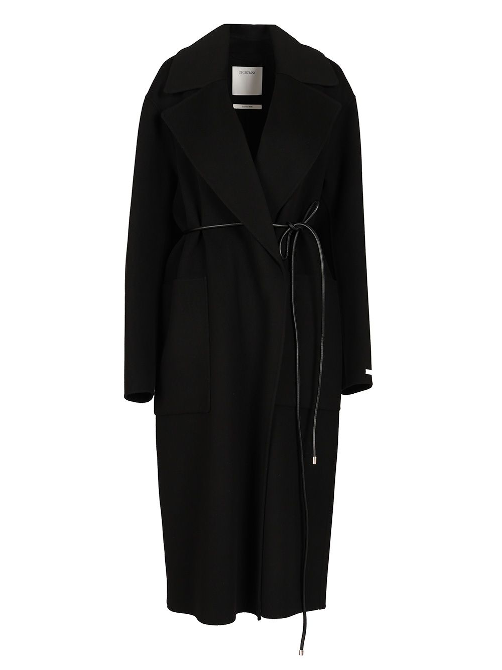 Sportmax Double Wool Dressing Gown Coat Coats - Black | a334b748558fa5f11124784f49d927a11e79b49b