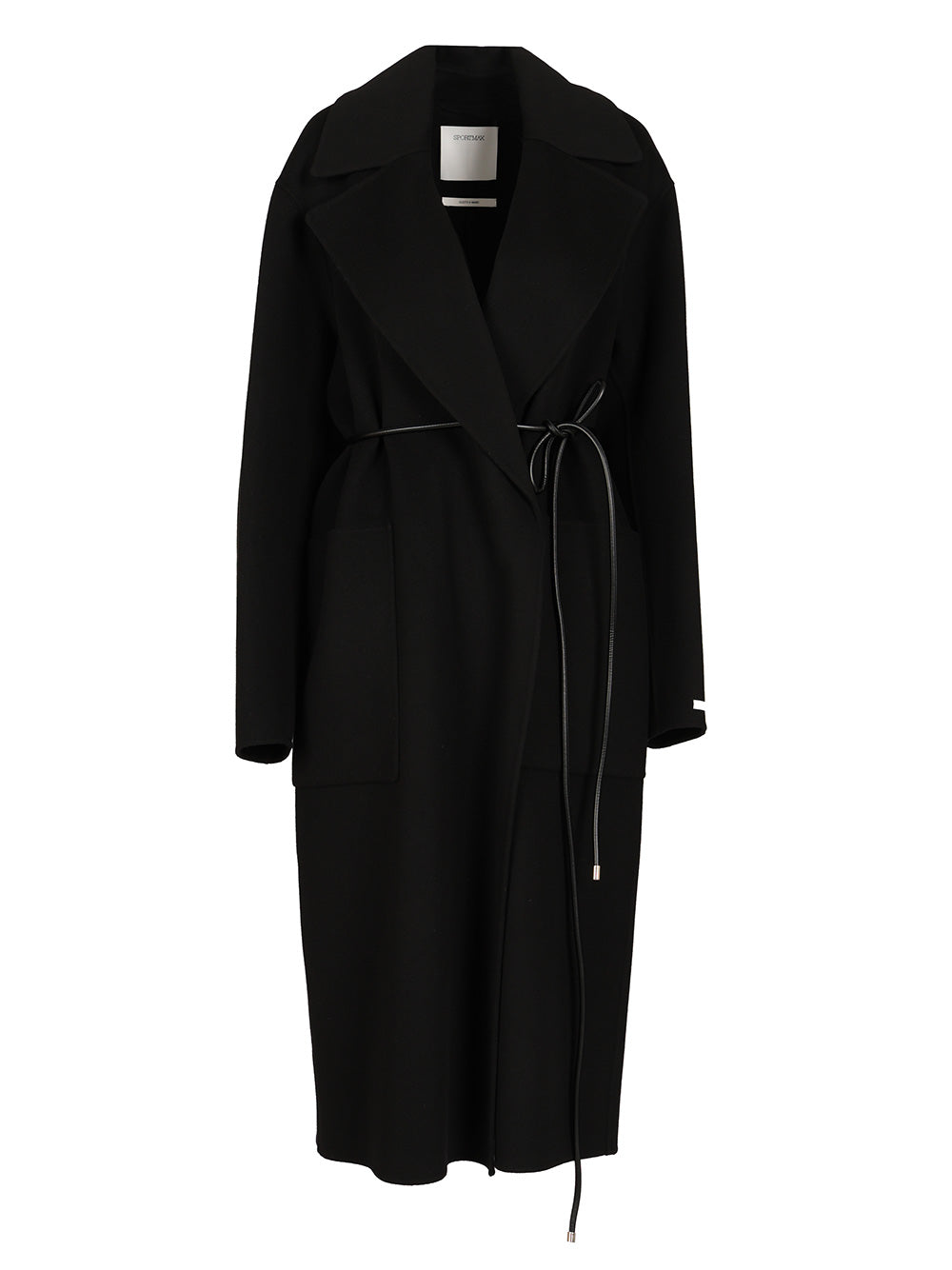 Sportmax Double Wool Dressing Gown Coat Coats - Black | 2c51d401ad532edf506b53c7f5ca85d236939fe6