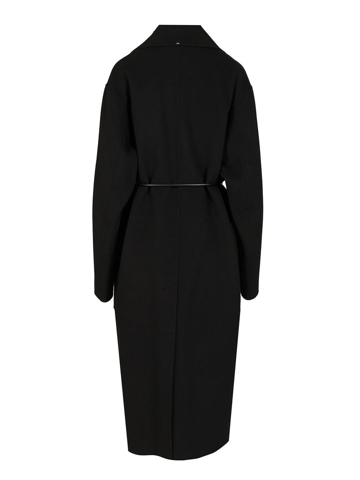 Sportmax Double Wool Dressing Gown Coat Coats - Black | 025cebe6b2659c75426684864211a0d16aaa910e