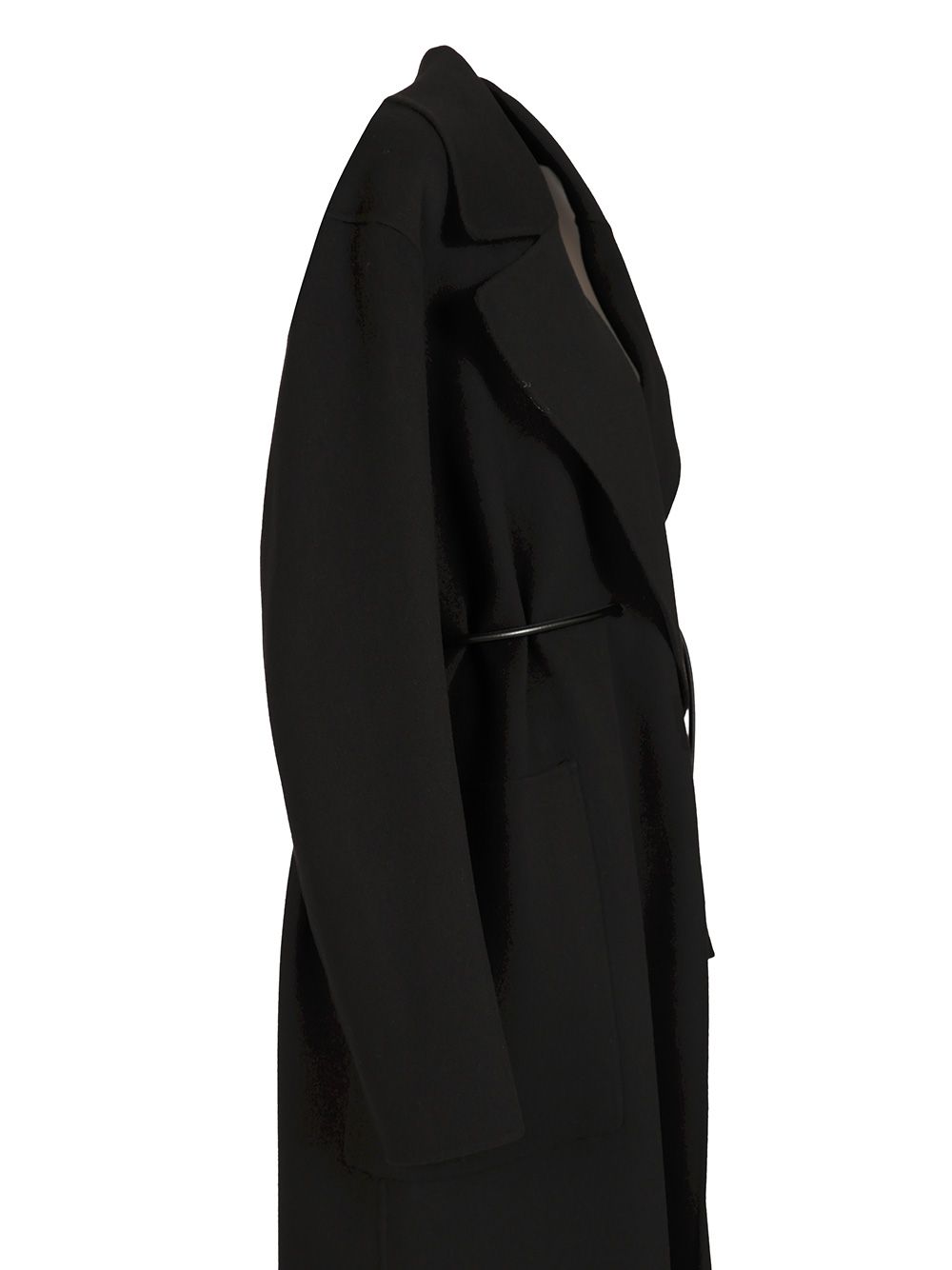 Sportmax Double Wool Dressing Gown Coat Coats - Black | 0a278008fffc518cf71e33bf570812f22632f2a2
