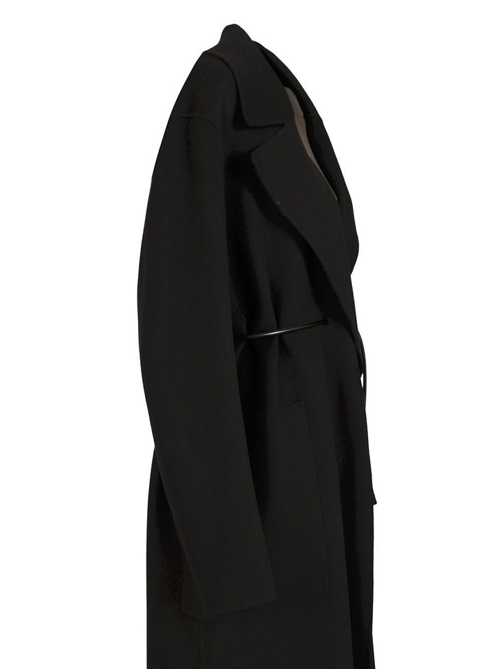 Sportmax Double Wool Dressing Gown Coat Coats - Black | 0a278008fffc518cf71e33bf570812f22632f2a2
