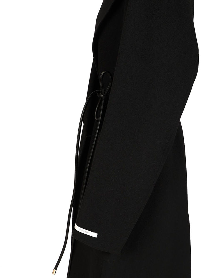 Sportmax Double Wool Dressing Gown Coat Coats - Black | 4a932adaef399d9d74ab8a7ebdd8ab147e9a6aad