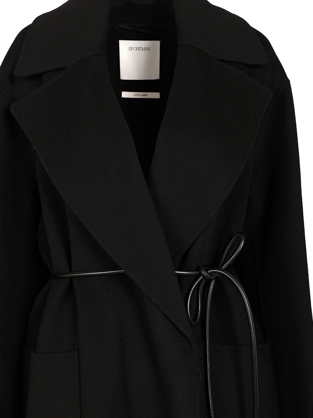 Sportmax Double Wool Dressing Gown Coat Coats - Black | 4bfaf49a65f60e3e1aff86d53ab0c8f46b94c742
