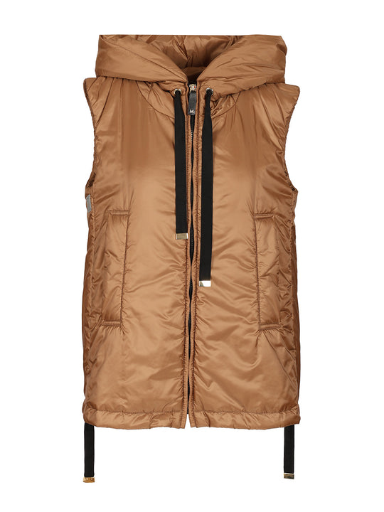 Padded Gilet With Hood Coats Brown