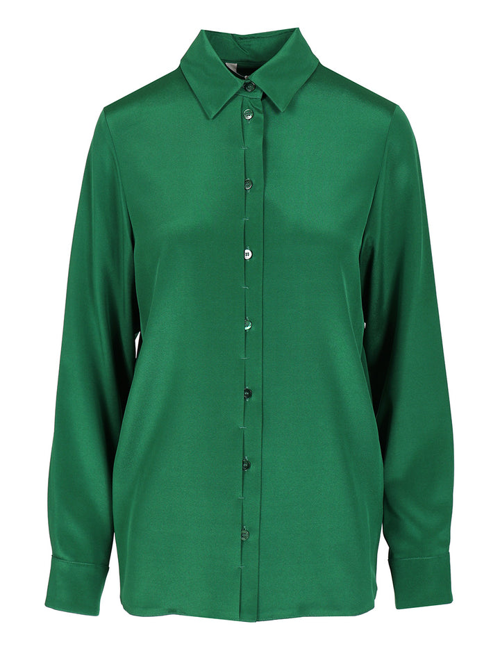 Max Mara Stretch Silk Cady Shirt Shirts - Green | d0d48f22fb9fe3870572a0e27b8383dbf3fbdbc9