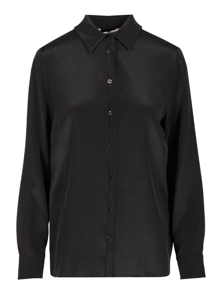 Max Mara Stretch Silk Cady Shirt Shirts - Black | 2c6b0596c0cff2cf210454c8768656bc6a57f0c9