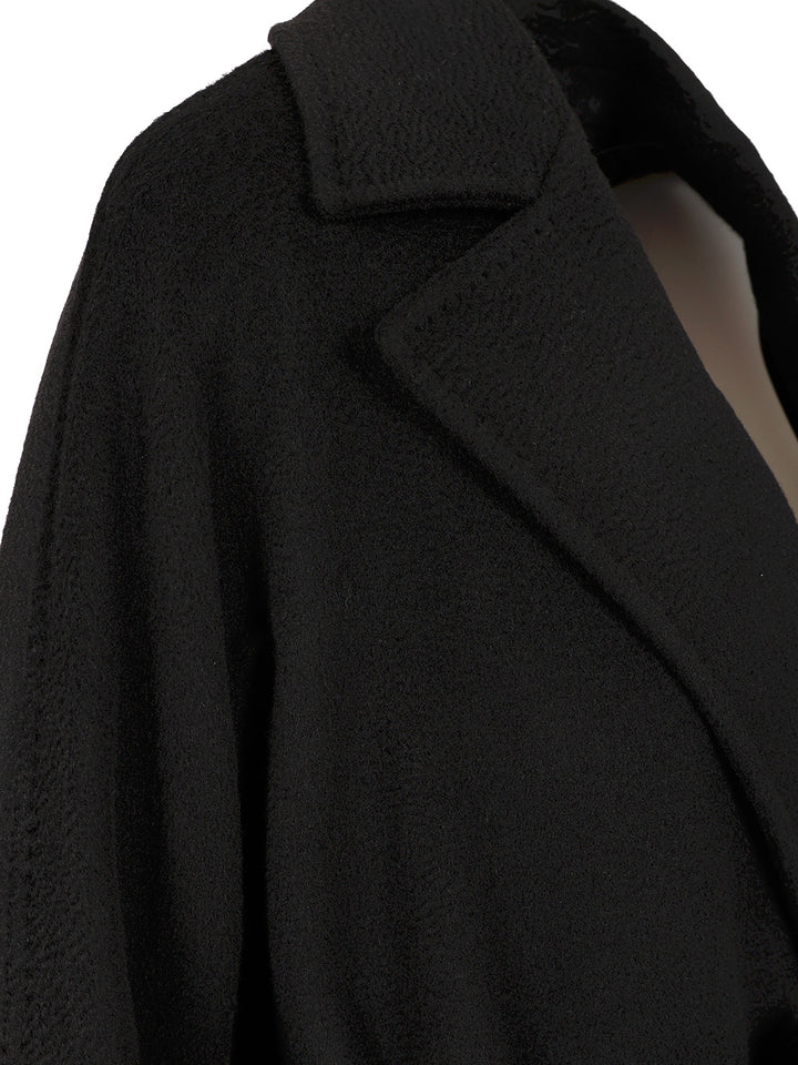 Max Mara Studio Wool Dressing Gown Coat Coats - Black | 6f66d754b58349c49396a71e6f112d5a2bbf0aaf