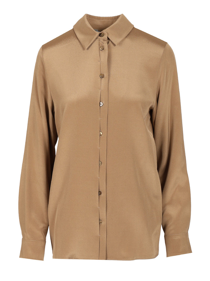 Max Mara Stretch Silk Cady Shirt Shirts - Brown | 4f341d39f54a3f2c302f80f8c277b0d0ddf57d5a