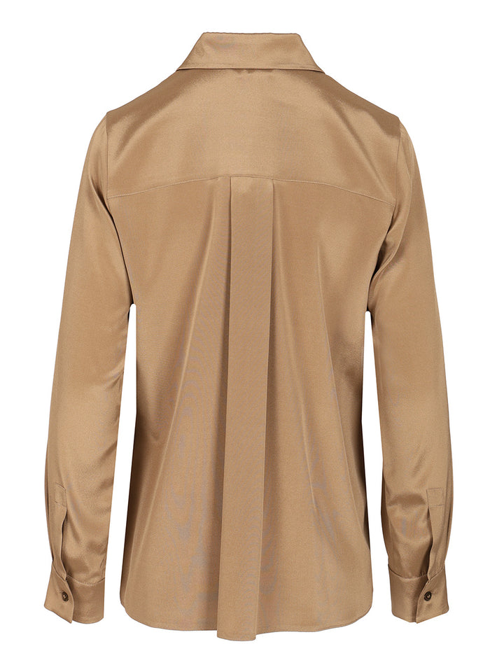 Max Mara Stretch Silk Cady Shirt Shirts - Brown | 173b62e813de6234d622ec541a21bdd178823b69