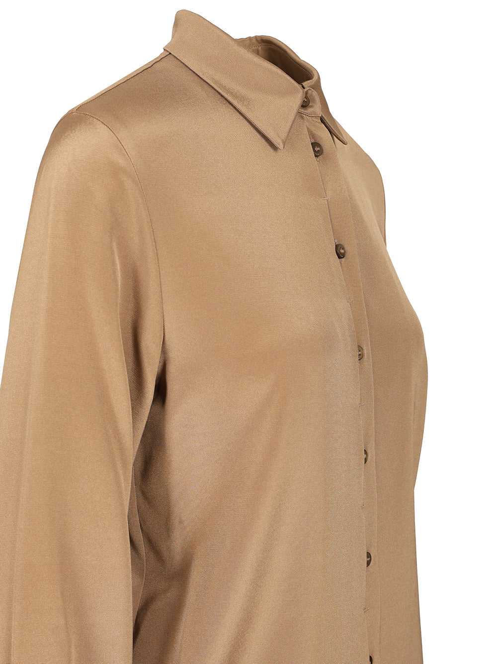 Max Mara Stretch Silk Cady Shirt Shirts - Brown | 386329b1be8c228b2c0614b9335bb911d5712ee2