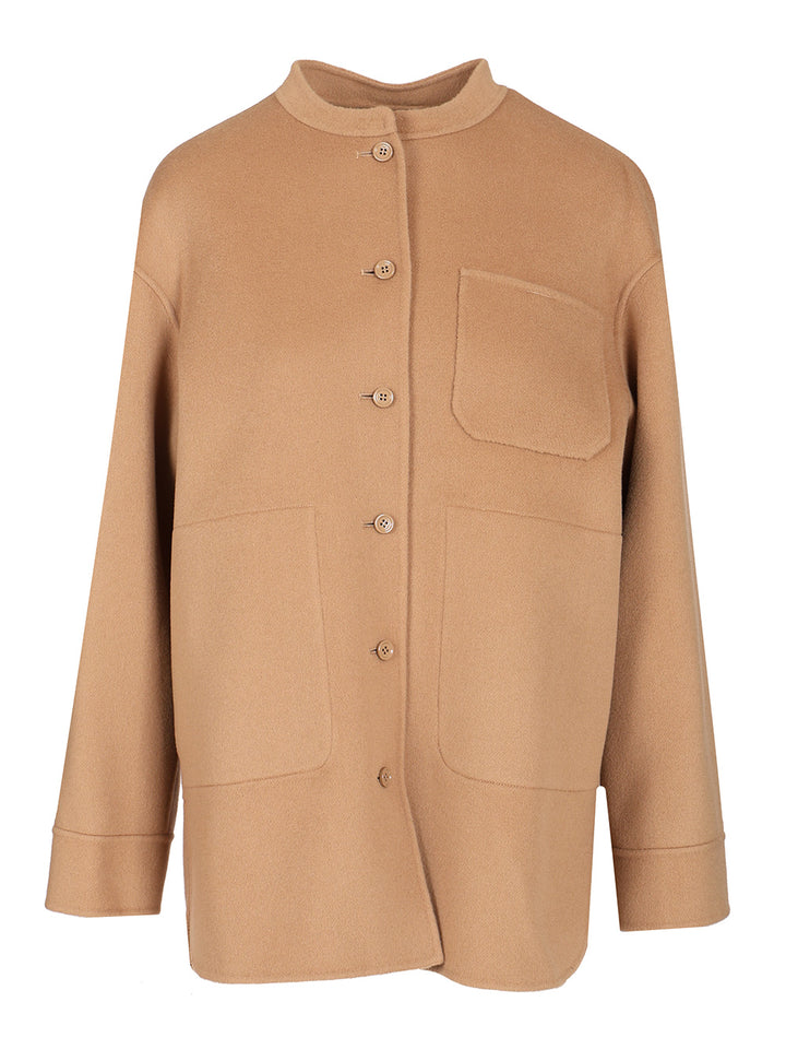 'S Max Mara Wool Shirt Jacket Jackets - Beige | 53d90a5e900b52c50d85049b50d3e4b2008895b5