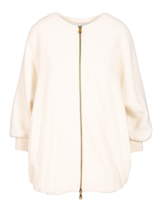 Wool And Cashmere Knitted Jacket Jackets White