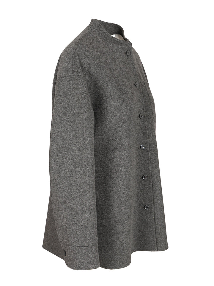 Max Mara Wool Shirt Jacket Jackets - Grey | 79fb0096ec7ecbe383ad84f0789dc608edf927a5