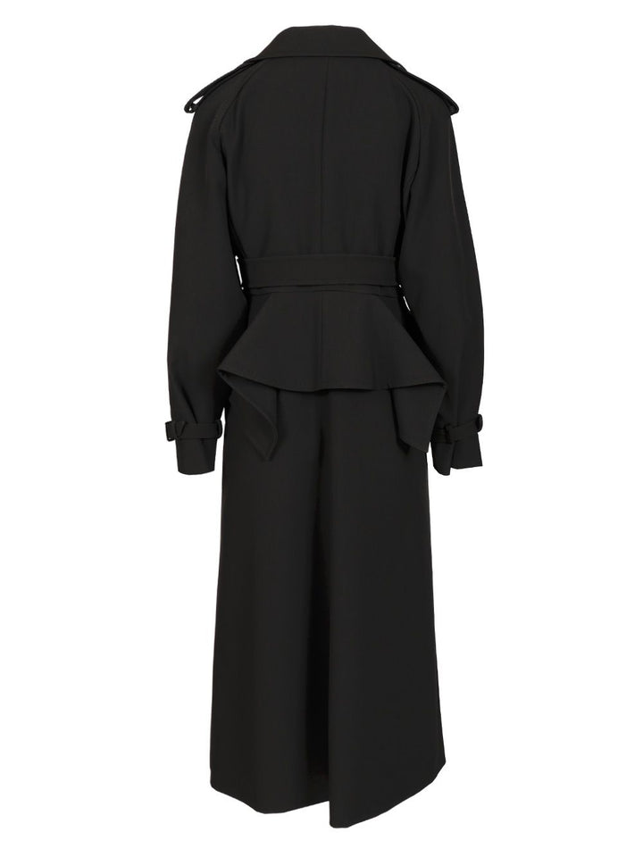Max Mara Long Trench Coat Coats - Black | e64c583fdd65b5d424f4a86400a4fdee62fdcc4f