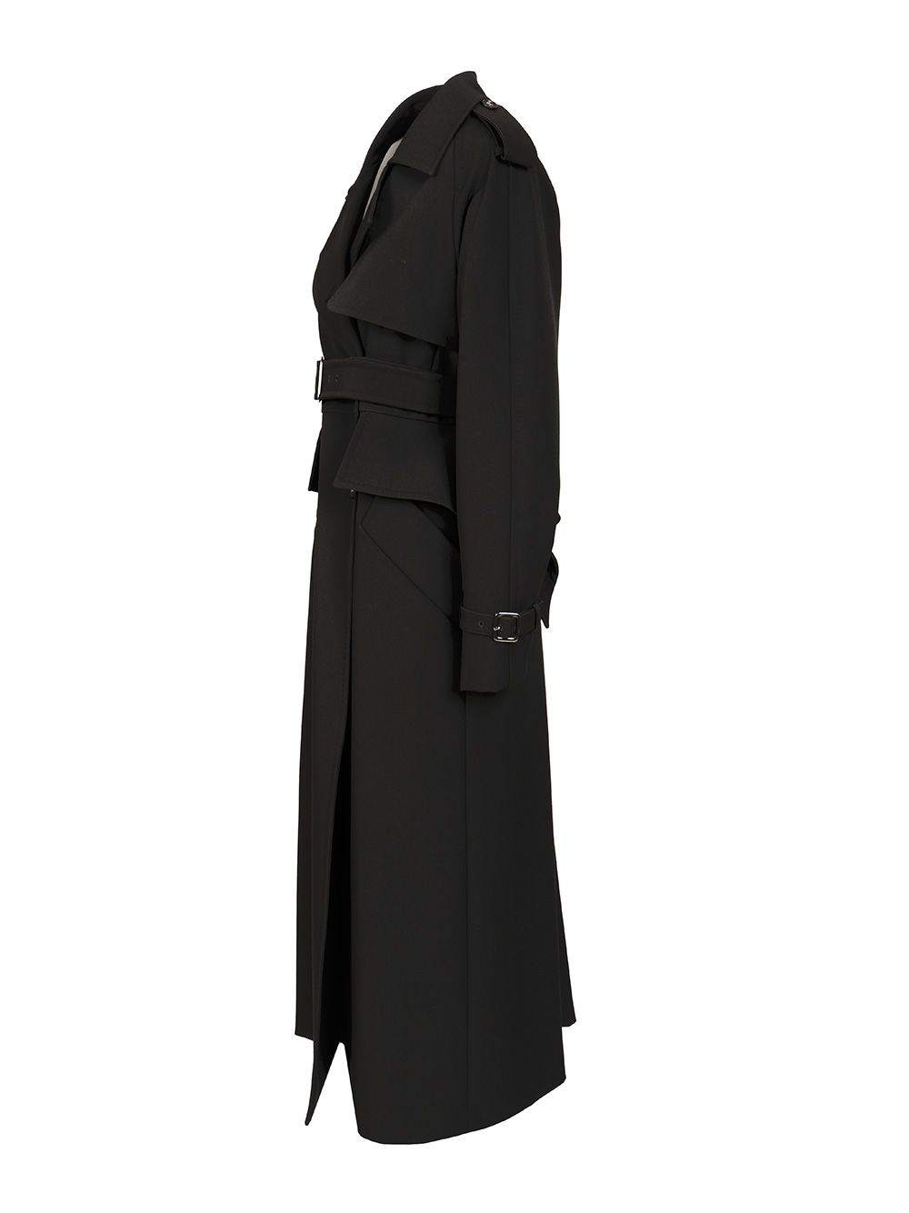 Max Mara Long Trench Coat Coats - Black | 450a95c49e9cc3d957e72b1a317c5ad7ec8f1417