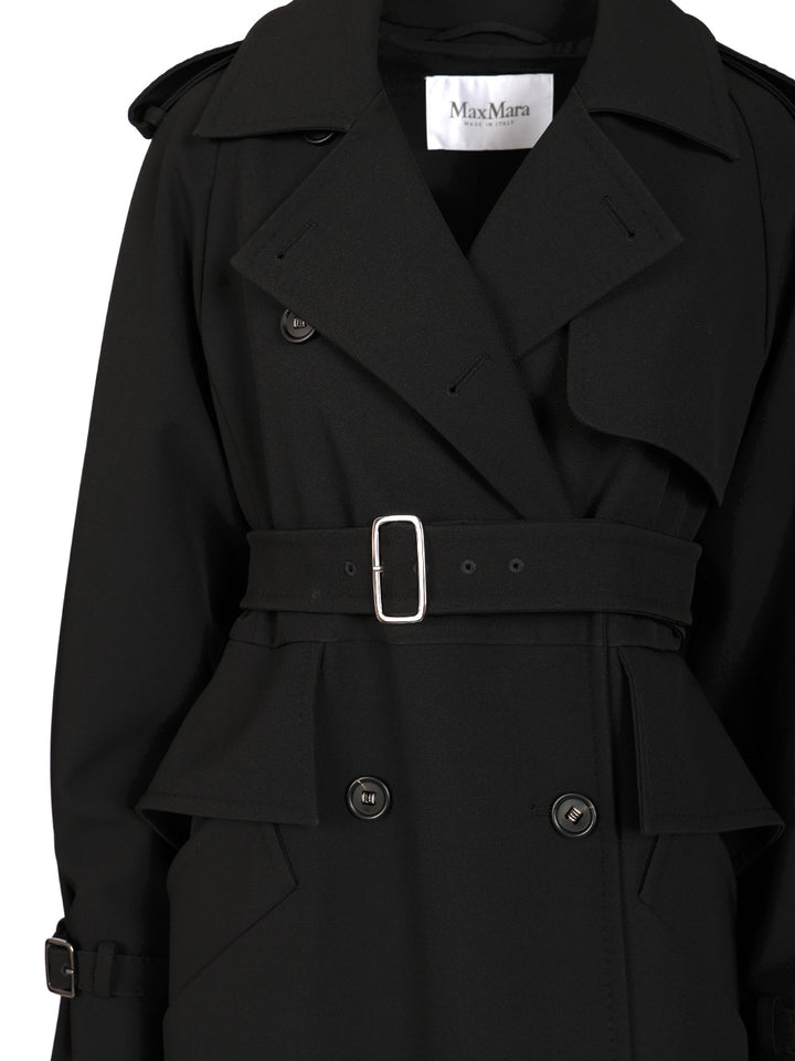 Max Mara Long Trench Coat Coats - Black | 6215e72904889ac2dd0d7dda57268e2bdac09430