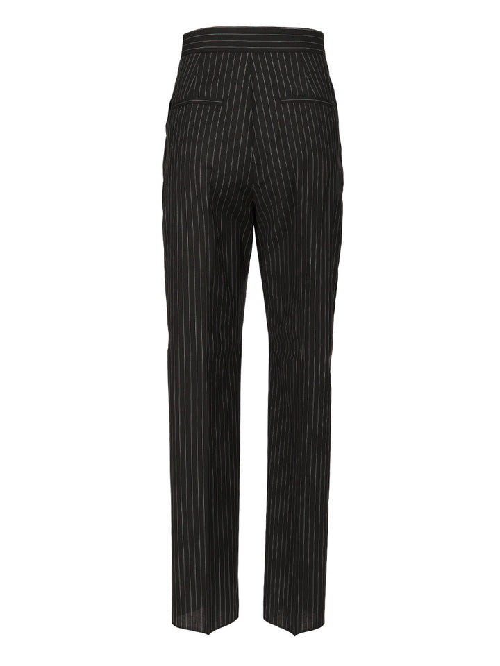 Max Mara Carrot  In Wool Canvas Trousers - Black | 75ec60afa2c95811664dc405719639e868023852
