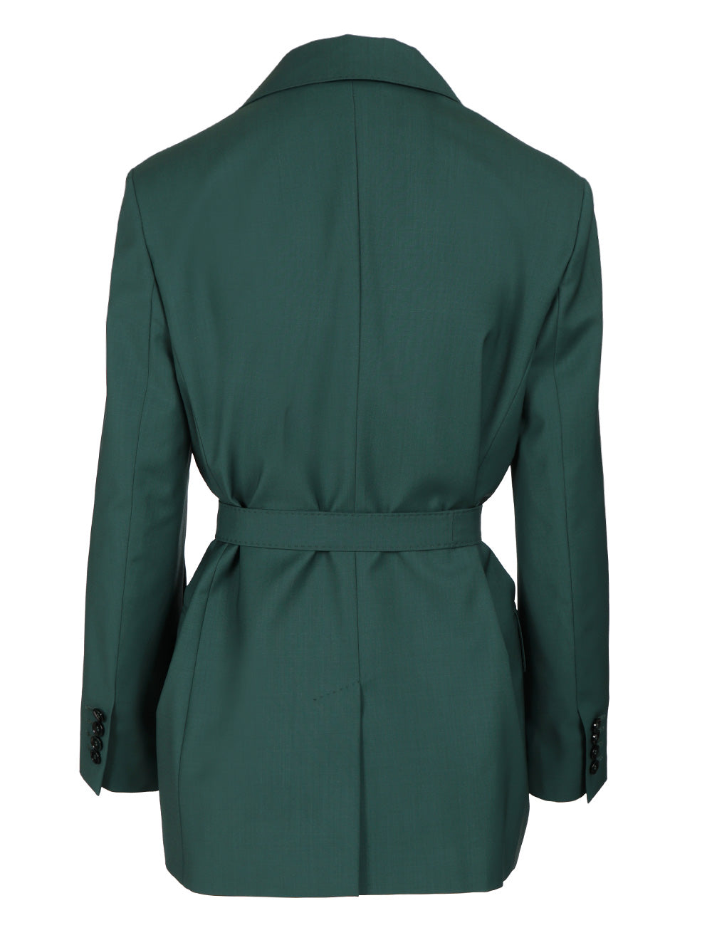 Max Mara Wool Canvas Blazer With Belt Jackets - Green | 3aee874139254971cbd539dd6a8fede01baec43a