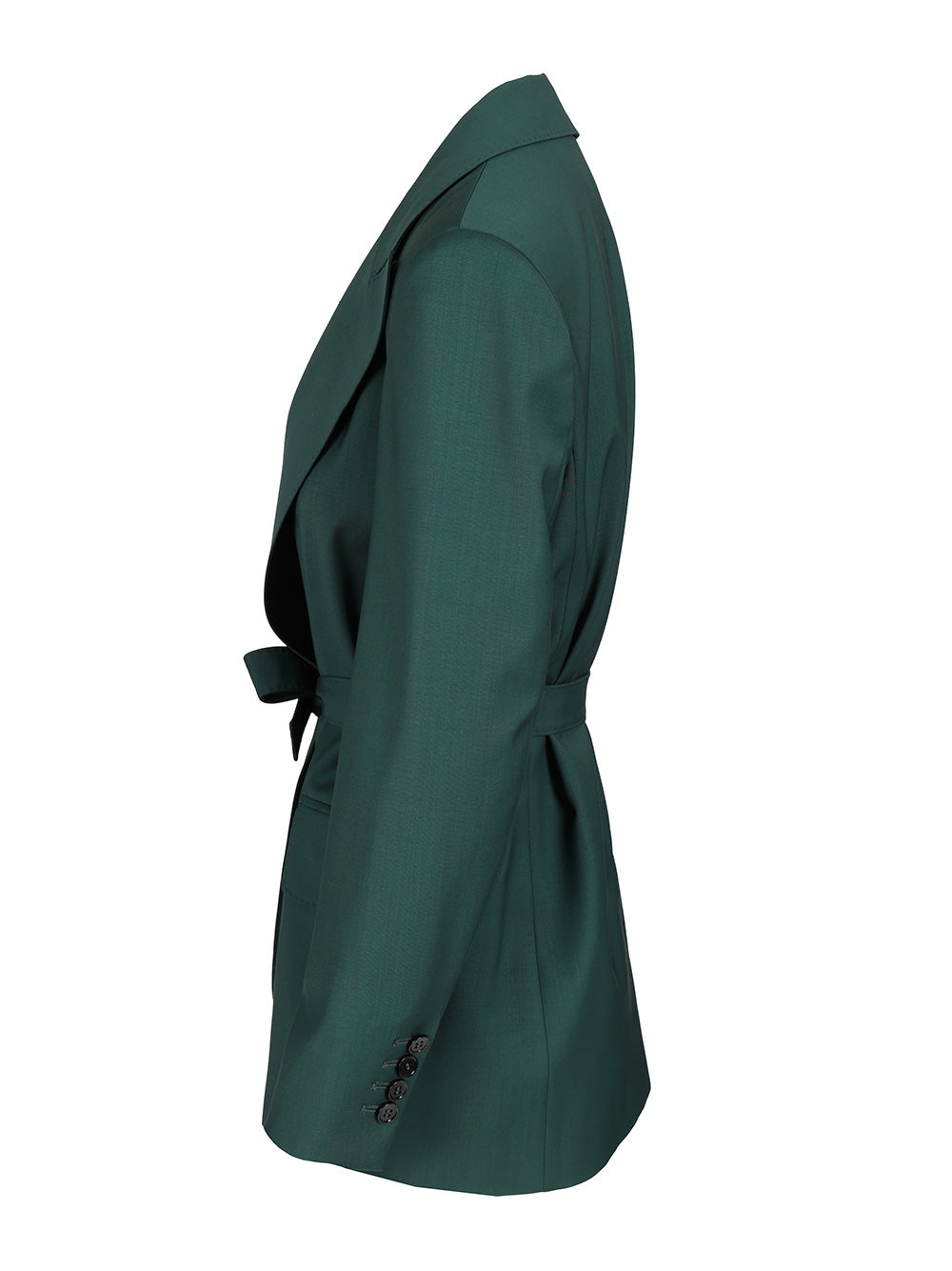 Max Mara Wool Canvas Blazer With Belt Jackets - Green | 2fa699a8a273c26f1ed3ef7feb7be16650b21e26