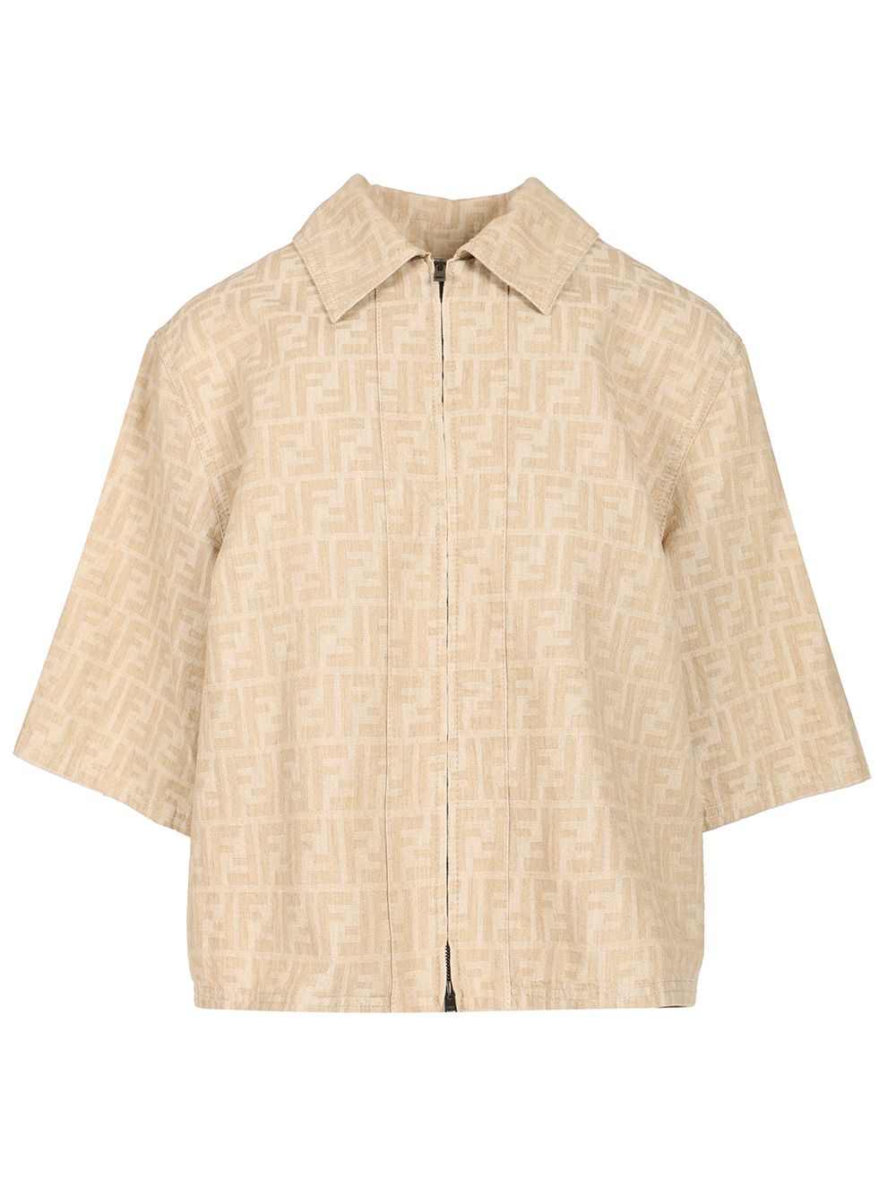 Fendi Ff Chambray Jacket Jackets - Beige | f9a79e4f0afceae8b6145437fc5a886f10113652