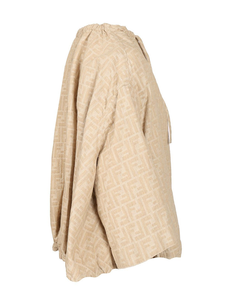 Fendi Ff Chambray Jacket Jackets - Beige | dfc275ffc30050ce4a5a3c432fc8714ded7a4141