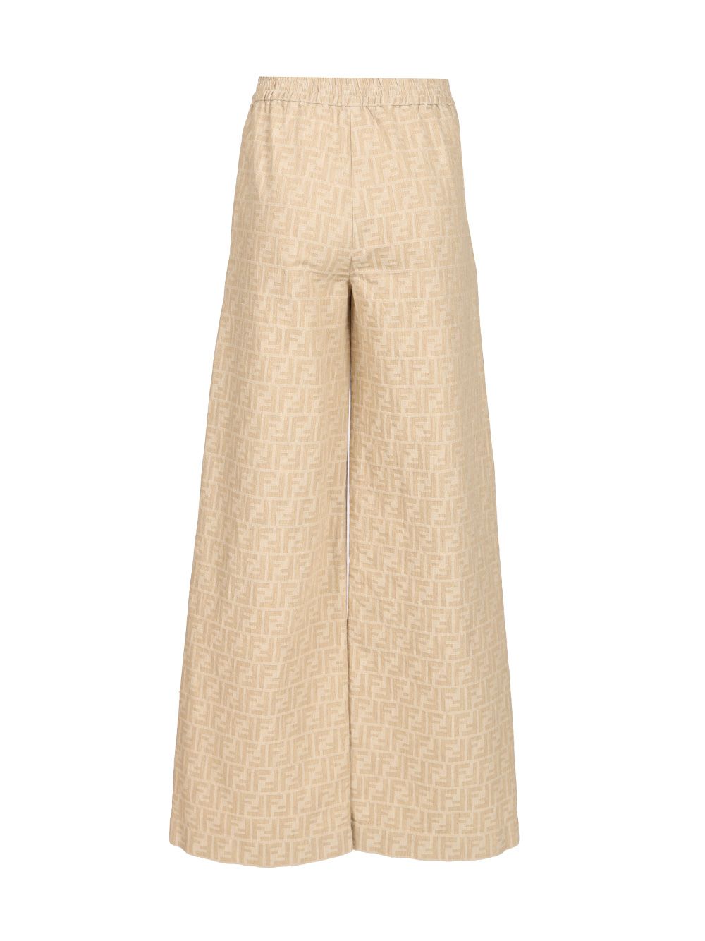 Fendi Ff Chambray Trousers - Beige | cd0d8ac468c957586b5c2ea4f858b7f7e1db79e4