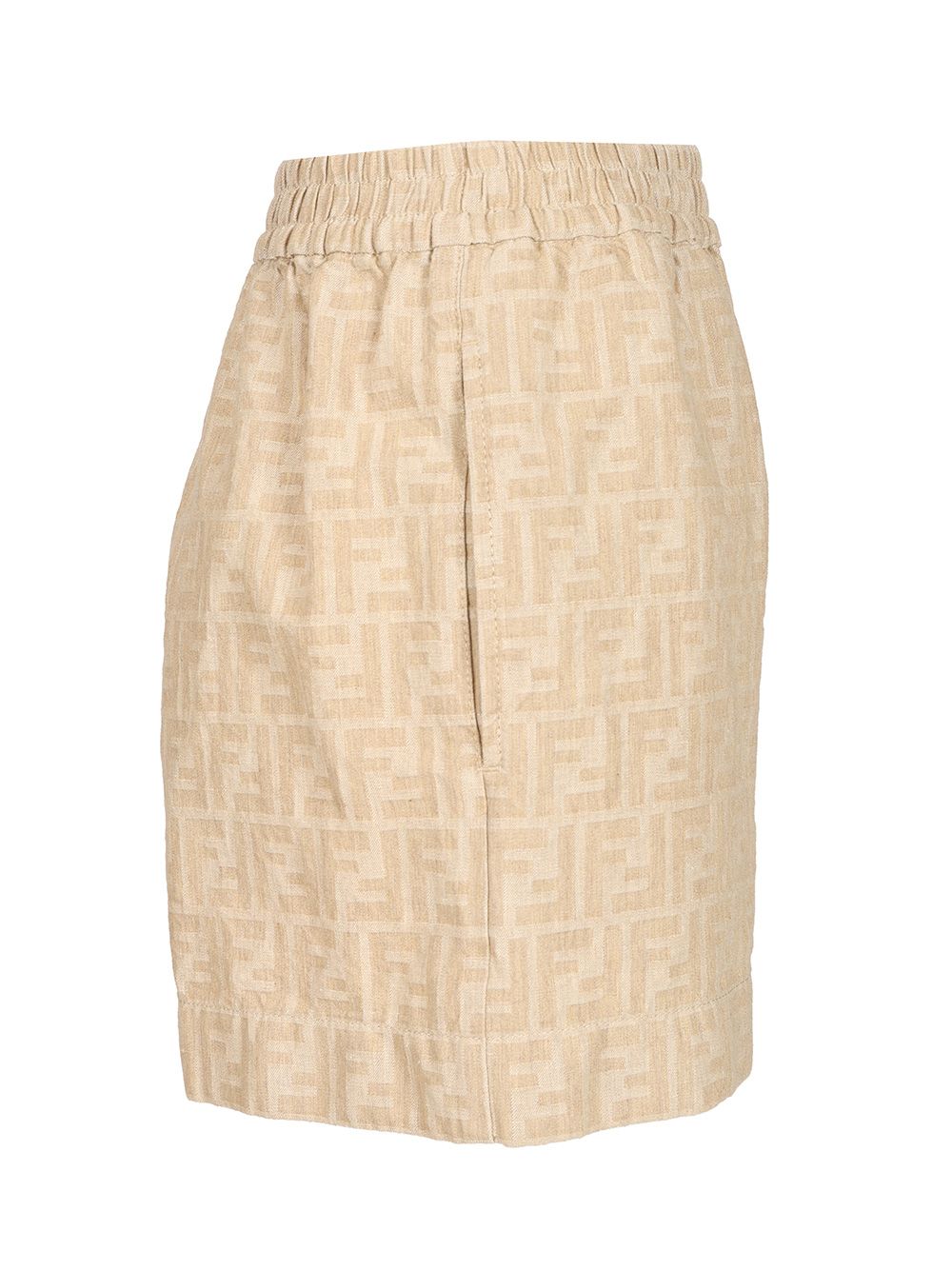 Fendi Ff Chambray Shorts Trousers - Beige | aacf5eb317af6ca08b9eabd23b0d394af38f515d