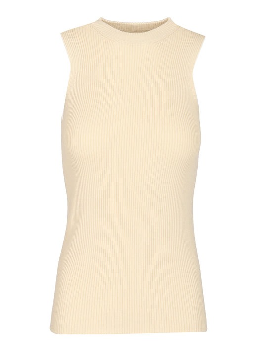 Ribbed Knit Tank Top Knitwear White