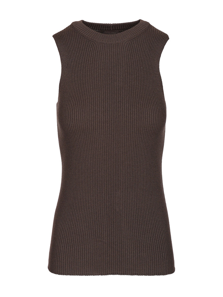 Rick Owens Ribbed Knit Tank Top Knitwear - Brown | 169088fd2ce7777a6035e2625483c29625615b05