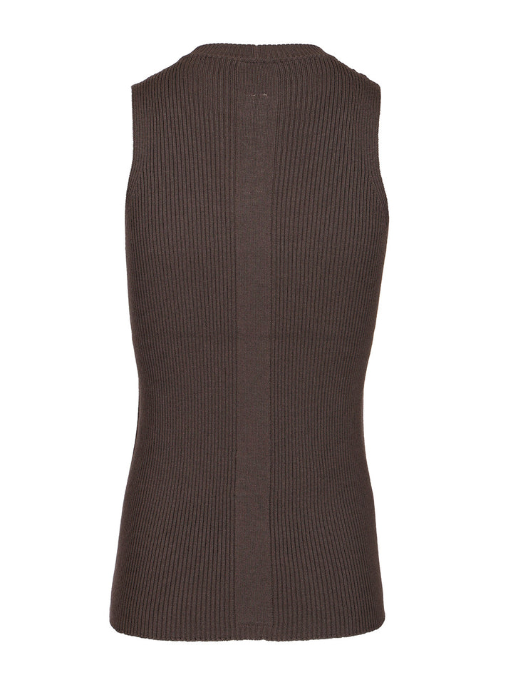 Rick Owens Ribbed Knit Tank Top Knitwear - Brown | 28a287ab5ac74b85e09271eeb53414574f02e937