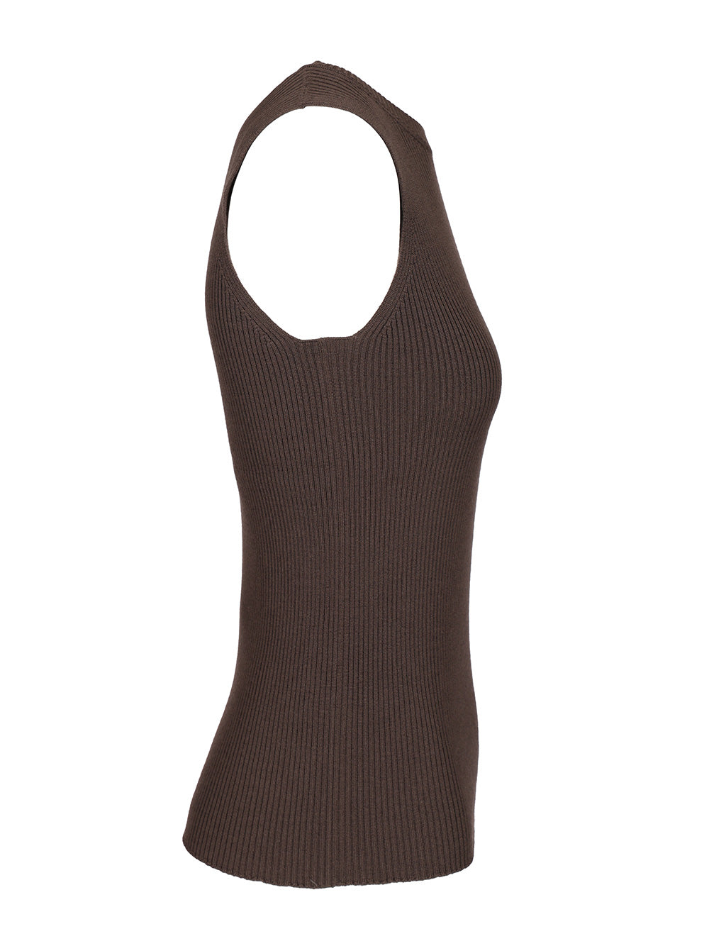 Rick Owens Ribbed Knit Tank Top Knitwear - Brown | 91aba61257bf554529bc182eeadfc43eead8796b