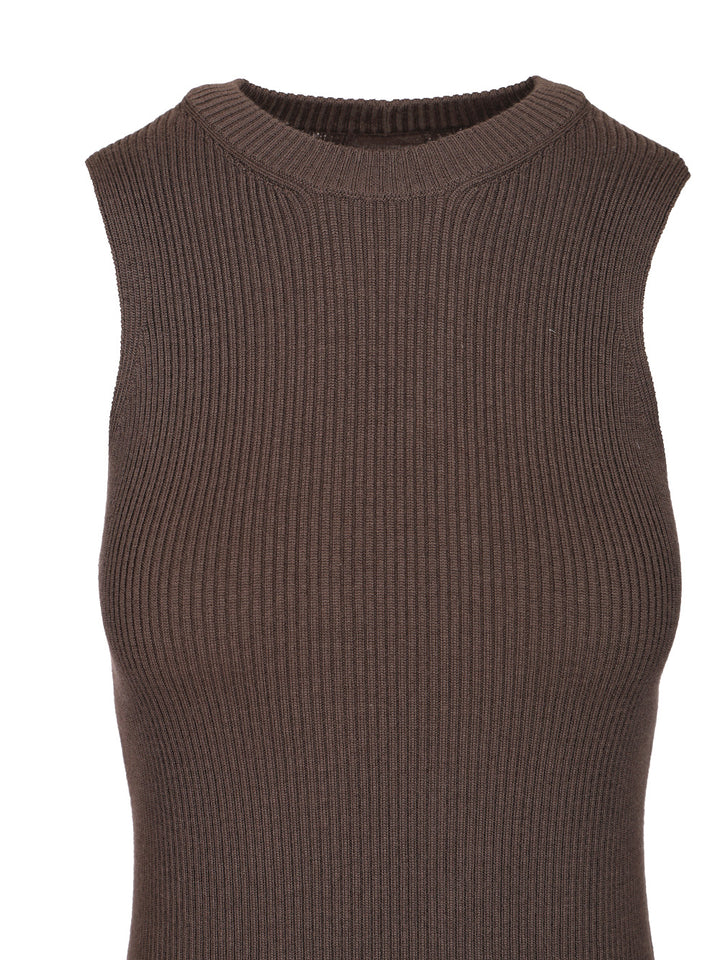 Rick Owens Ribbed Knit Tank Top Knitwear - Brown | 5c05eeefa80abe73325f62764b0da5a11a1ec509
