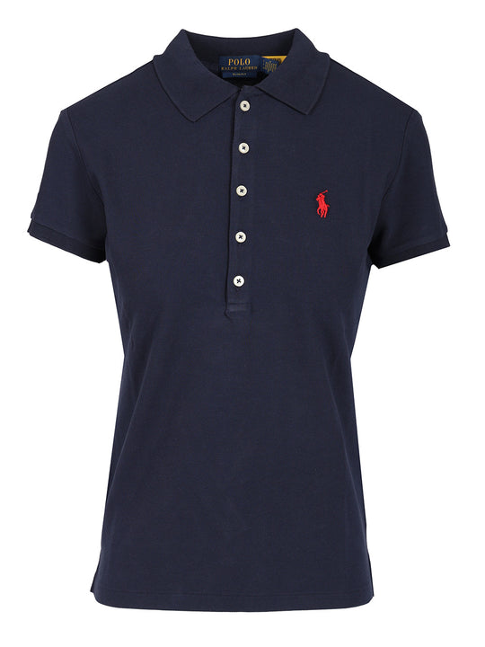 Cotton Jersey Polo Shirt Blue
