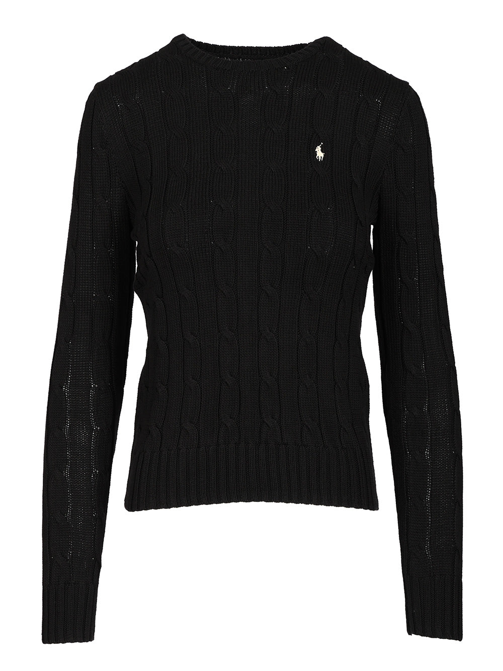 Polo Ralph Lauren Cable Knit Crew Neck Sweater Knitwear - Black | 4d58cce6be22d1c557d4177ad6448626f857e970