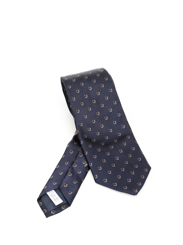 Ferragamo Gancini Bicolor Jacquard Tie Ties And Bow Ties - Blue | 8b246b027644a55303d556f4ea5e1eacbc716e4f