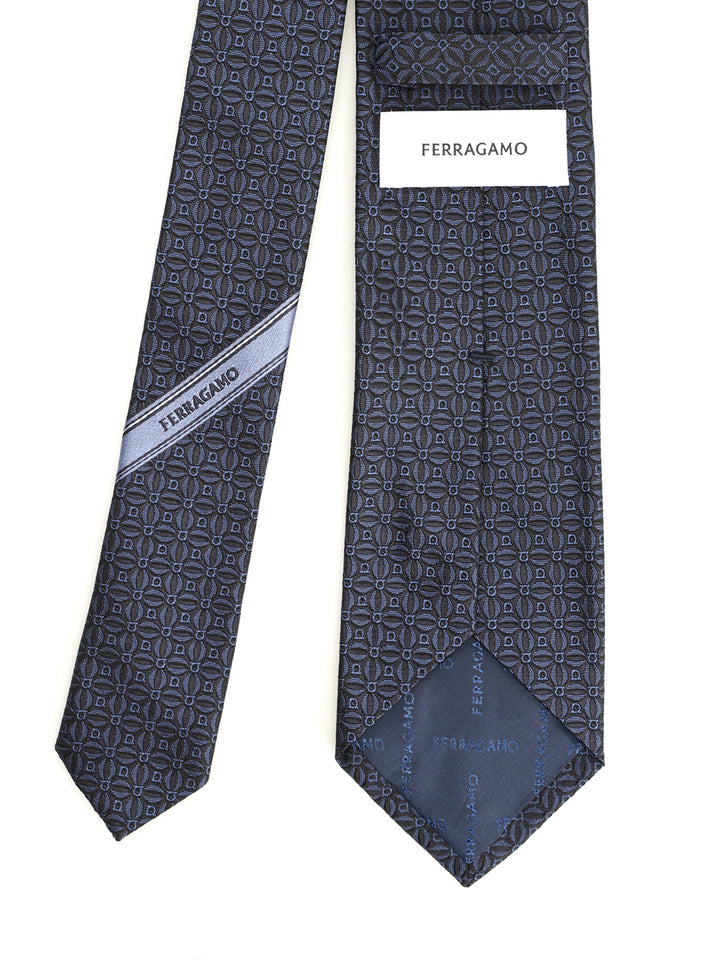 Ferragamo Gancini Jacquard Tie Ties And Bow Ties - Blue | ff8189db8f98be62df510d770caf297ea335dbaf