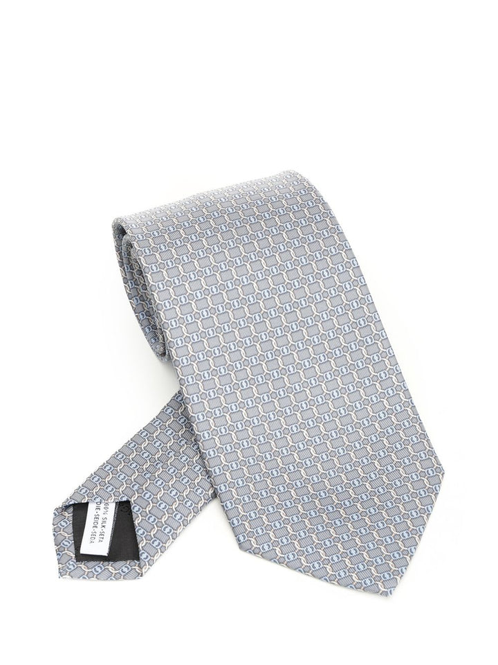 Ferragamo Vara Print Silk Tie Ties And Bow Ties - Grey | 29f182c3b66ed060f4682d39c0dcf3a83e08342e